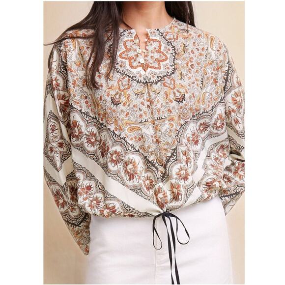 Warm NY Veronique Silk Patterned Blouse - Picture 1 of 9